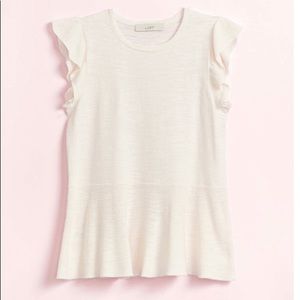 LOFT knit top with flutter sleeves. NWT.